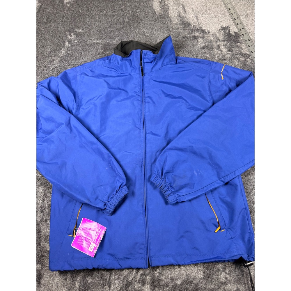 Sun Mountain Mens Blue Ripstop Full Zip Golf Jacket Size Small All Weather Sport